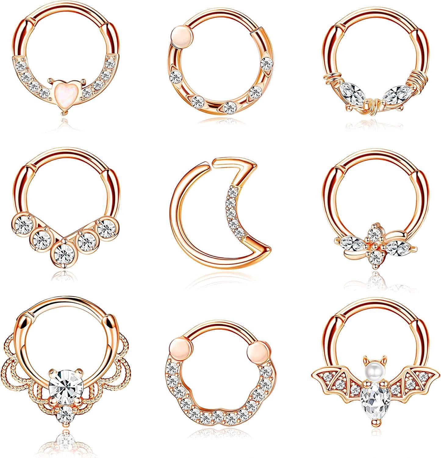 9 Pcs 16g Septum Clicker Rings Stainless Septum Septum Piercing For Women Cartilage Tragus Hoop Helix Daith Earrings Nose Piercing Jewelryfashion Walmart Com 9 Pcs 16g Septum Clicker Rings Stainless Septum Septum Piercing For Women Cartilage Tragus Hoop Helix Daith Earrings Nose Piercing Jewelryfashion Walmart Com