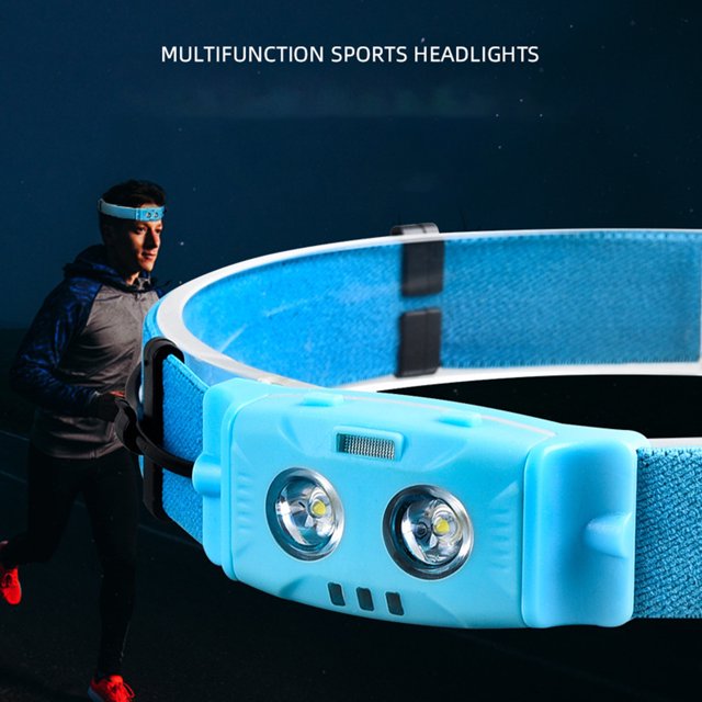 Neinkie LED Head Lamp Waterproof High Elasticity Headband Multifunctional Mini USB Rechargeable Modes Adjustable Lightweight Strong Light Fishing Headlight for Camping