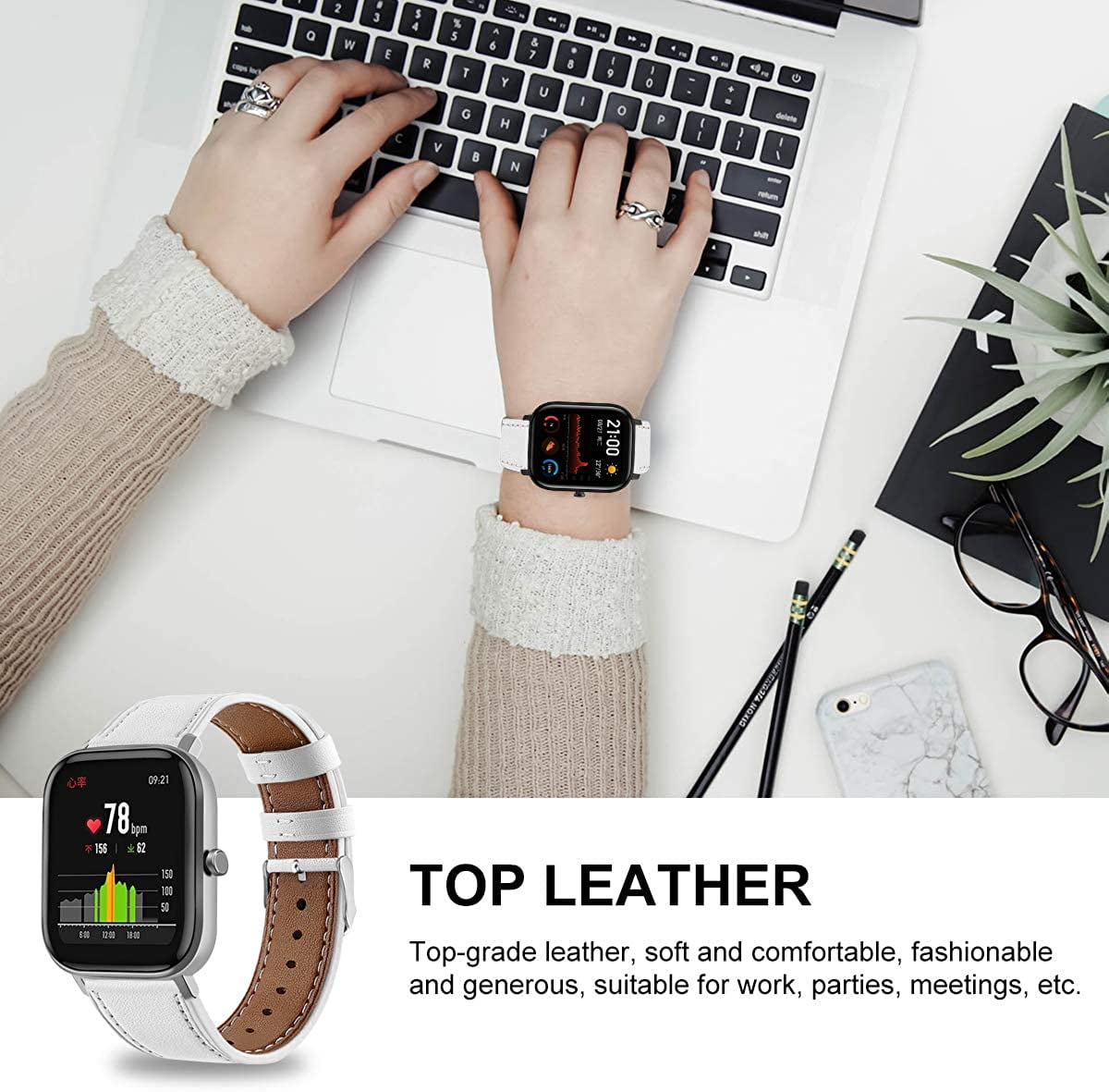 20mm Genuine Leather Style Watch Bands Compatible with Amazfit Bip U Pro/Bip  S Lite,Replacement Watch Band for Amazfit GTS/GTS 2/ GTS 2e/ GTS 2 Mini/Bip/ Bip Lite/Bip S/Bip U | Walmart Canada