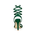 thumbnail image 2 of BLISSFUL STEP Women's Lace up Stiletto High Heels Sandals Emerald Green 7, 2 of 7