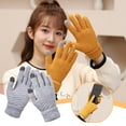 thumbnail image 4 of ZOUBAOQ ASDMAEIT Student Korean Gloves Fleece Thickened Cycling Gloves Screen Cold Gloves Touch Warm Winter T4j2, 4 of 8