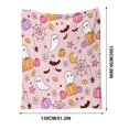 thumbnail image 3 of Yhmxh Halloween Throw Blankets, Soft Ghost Throw Blanket Cute Funny Spooky Blanket, Cozy & Warm Halloween Decor Plush Fuzzy Reversible Blankets for Bed Sofa Couch Livingroom Chair Car Travel, 3 of 6