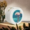 thumbnail image 6 of Yiaed Flowers in Glass Vase Print Travel Jewelry Case Bridesmaid Gift Boxes Jewelry Travel Organizer Small Round Jewelry Box Mini Storage-White, 6 of 7