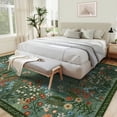thumbnail image 4 of Silk Soft Machine Washable Rugs, Large Non-Slip Ultra Thin Area Rug for Living Room, Bedroom, Dining Room, 9x12 Ft Indoor Boho Floral Carpet, 4 of 9