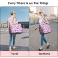 thumbnail image 5 of Pink Dinosaurs Flowers Leaves Pattern Travel Tote Bags for Women Carry On,Large Weekender Bags for Women Travel,Multi Functional Duffle Bag for Work,Shopping,Sports, 5 of 5