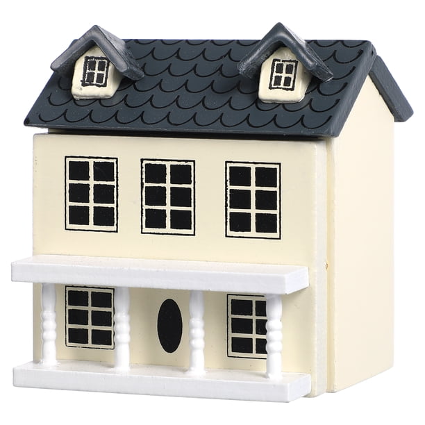 Casa en miniatura, maqueta de madera, casita decorativa, adorable mini casa
