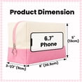 thumbnail image 3 of Aspire 4 Pack Cotton Canvas Makeup Bag with Contrasting Bottom Multi-Purpose Cosmetic Bag with Zipper Blank DIY Craft Bag-Natural / Navy, 3 of 7