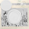 thumbnail image 3 of Ambesonne Grey Place Mats Set of 4, Simple Botany Scandi Leaves, Standard Size, Pale Purpleblue Off White, 3 of 5