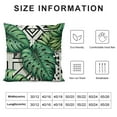 thumbnail image 5 of GOSMITH Tropical Green Banana Leaf Throw Pillow Covers Black and White with Stripe Pillowcase Square Decorative Cushion Cases Blend Outdoor Decor for Beach Sofa Bed, 5 of 5