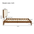 thumbnail image 4 of HMYG Queen Size Solid Dry Bamboo Wood 12 Inch Platform Bed with Bamboo Frame Upholstered Adjustable Headboard Easy Assembly, 4 of 8
