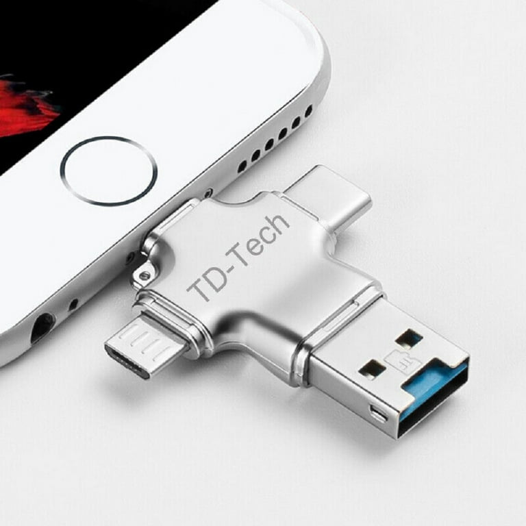 4 in 1 USB Flash Drive Memory Stick OTG Compatible For IOS iPhone