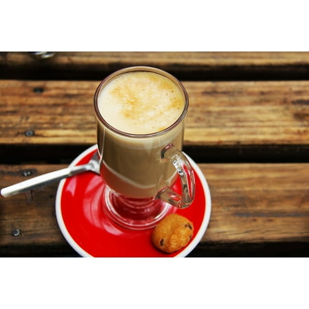 Canvas Print Lunch Tea Red Milk Flat White Coffee Biscuit Stretched Canvas 10 x (Best Coffee Machine For Flat White)
