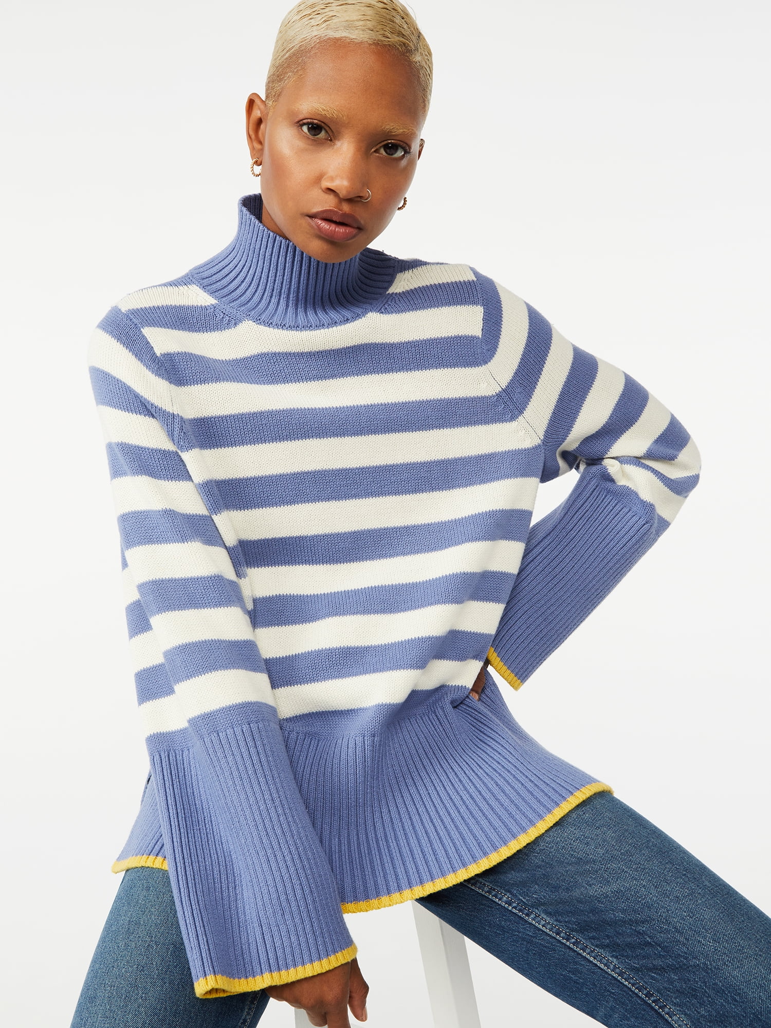 Ribbed Turtleneck Sweater - Walmart 