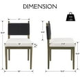 thumbnail image 2 of Dayalane Mid Century Modern Dining Chairs Set of 4,Linen Upholstered Kitchen Chairs with Woven Back,Farmhouse Wooden Armless Chairs for Dining Room, Kitchen, Restaurant, Hotel,Black-Dark Wood, 2 of 8