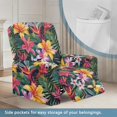 thumbnail image 4 of Jiueut Tropical Palm Leaf Plumeria Print Recliner Chair Cover, Colorful Hibiscus Wear Resistant Furniture Protector Breathable Recliner Chair Slipcover with Pockets for Kids and Pets, 4 of 7