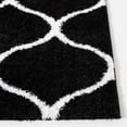 thumbnail image 3 of SAFAVIEH Tahoe Thelma Quatrefoil Shag Runner, 2' x 9', Black/White, 3 of 10
