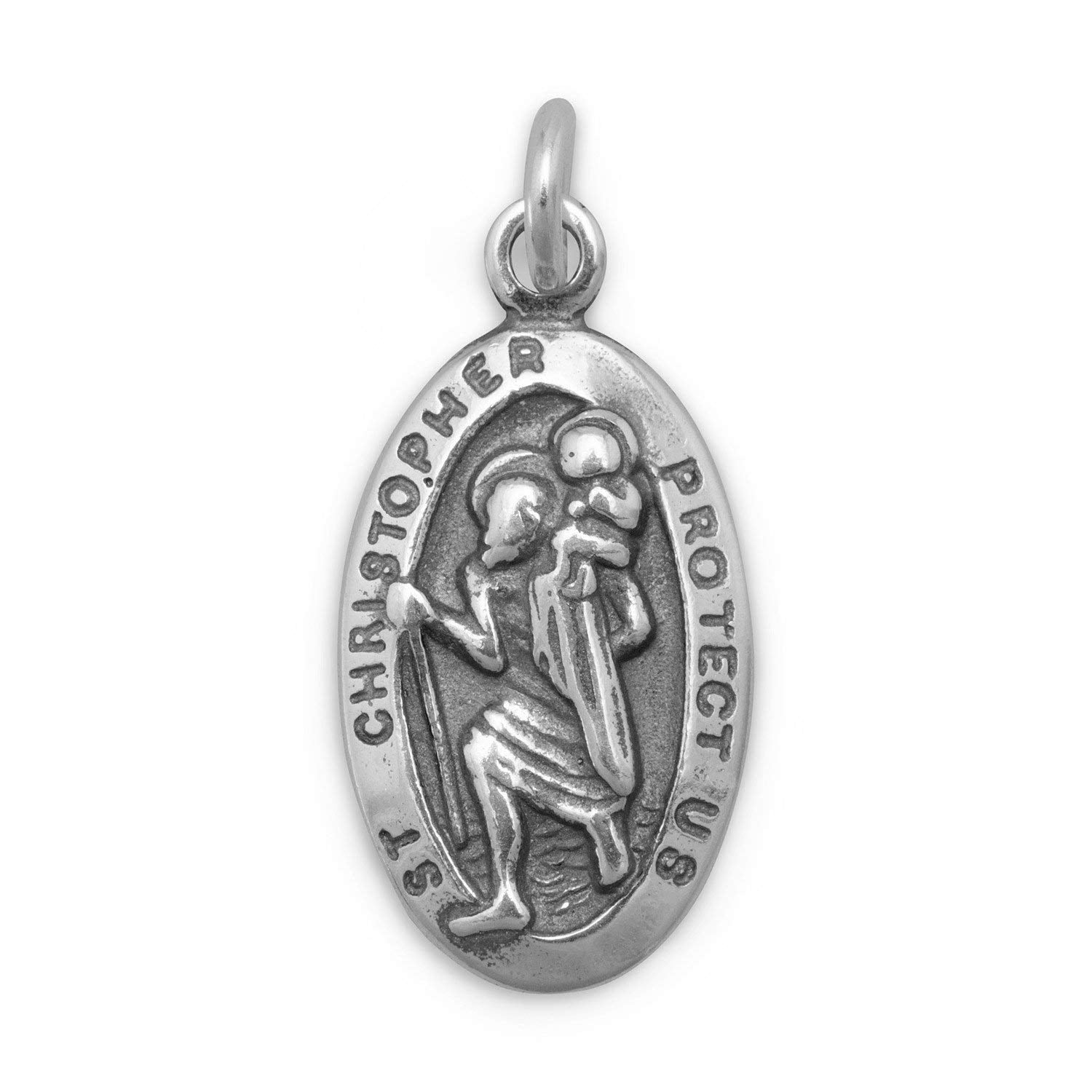 Boy's Saint Christopher Medal in Sterling Silver on an 18
