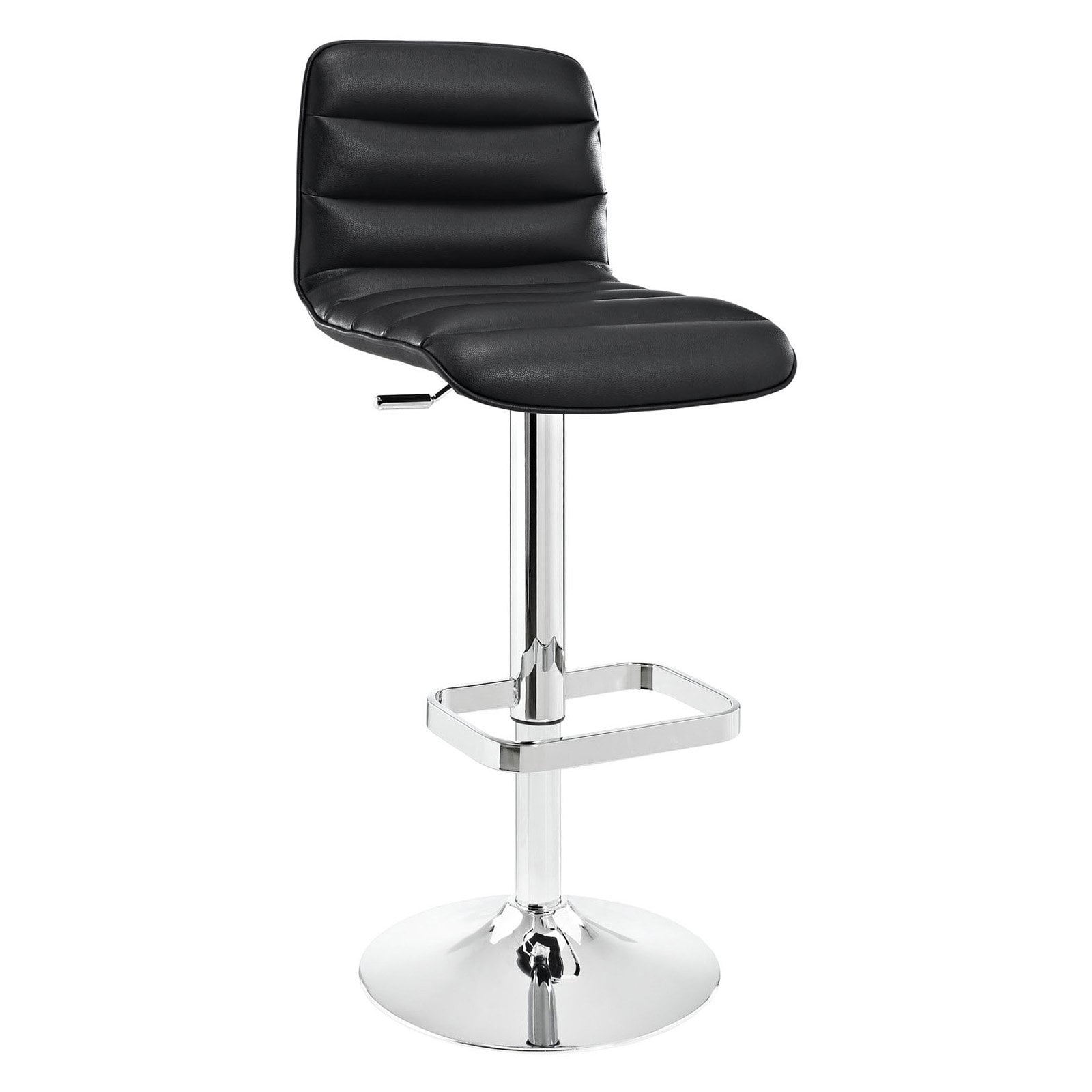 Modway Ripple Leatherette Bar Stool with Metal Base, Multiple Colors