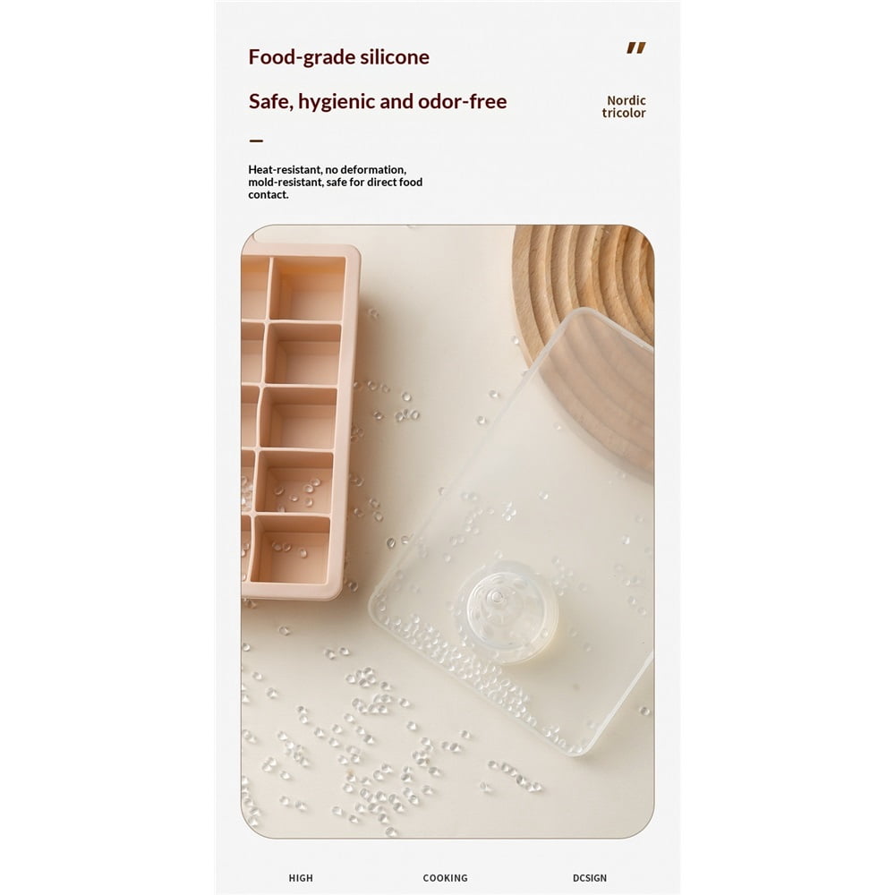 Ice Cube Tray – Small Silicone Molds with Lids, BPA-Free and Flexible for Cocktails and Beverages – Set of 2 24 grid silicone ice cube mold in pink