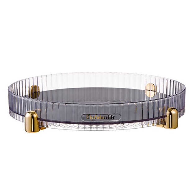 Organizador de maquillaje, soporte para encimera, almacenamiento acrílico giratorio para el hogar (blanco individual)