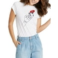thumbnail image 1 of Hat and Beyond Women's Image Print Lips Razor Blades Casual Tee Shirt, 1 of 6