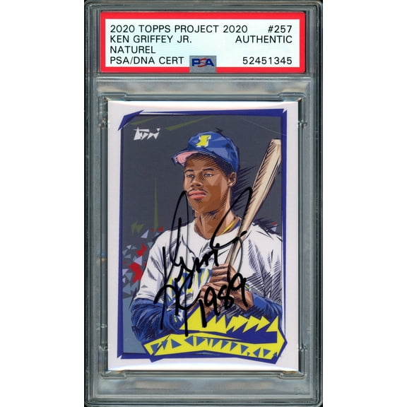 Ken Griffey Jr. Autographed Topps Project 2020 Naturel Card #257 Seattle Mariners "1989" #1/1 PSA/DNA #52451345