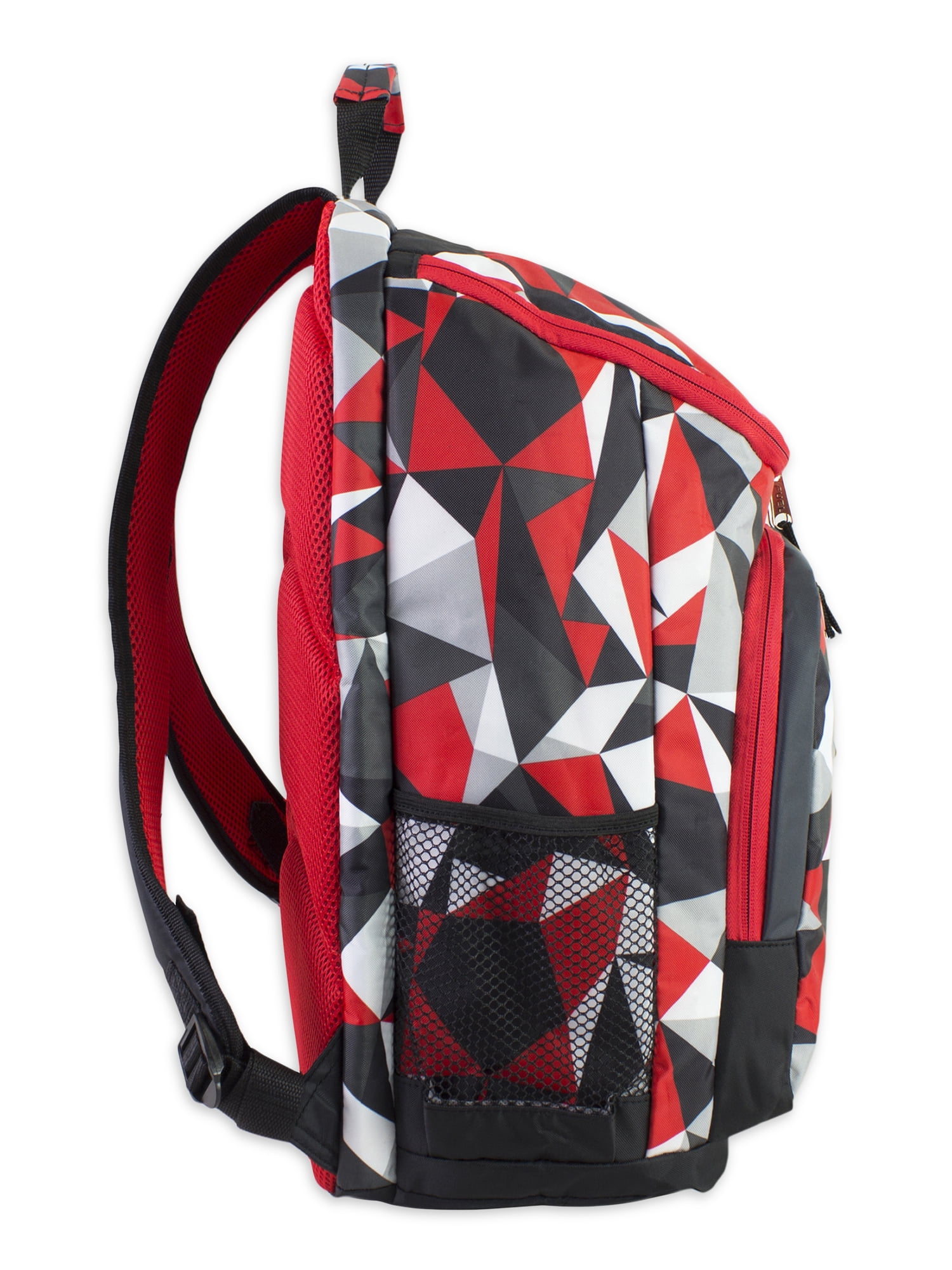 Fuel Unisex Wide Mouth Backpack, Red Black Diamonds