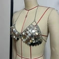 thumbnail image 6 of Huhudde Contemporary Sequins Halterneck Bra Top Lightweight Glittering Vest For Belly Dance Costumes And Beach Parties, 6 of 7