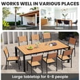 thumbnail image 6 of Crestlive Products 9-Piece Outdoor Dining Table Set for 8,Aluminum Patio Table and Chairs with Umbrella Hole, Brown, 6 of 9