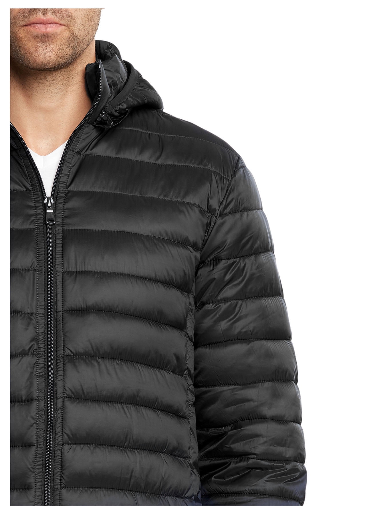 mens lightweight puffer jacket with hood