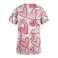 thumbnail image 4 of Bouanq Womens Love Heart Uniform Tops V Neck Short Sleeve Scrubs_Top Valentines' Day Stretch V Neck Tee Shirts Tunic Blouse with Pocket, 4 of 4