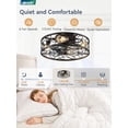thumbnail image 2 of Ventilador de techo LEDIARY, lámpara de ventilador de perfil bajo con jaula negra de 18 pulgadas, 2 of 7