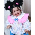 thumbnail image 3 of Nosadi 24" Reborn Baby Girl Black Skin Smile Face Doll with Realistic Silicone Limbs, 3 of 6