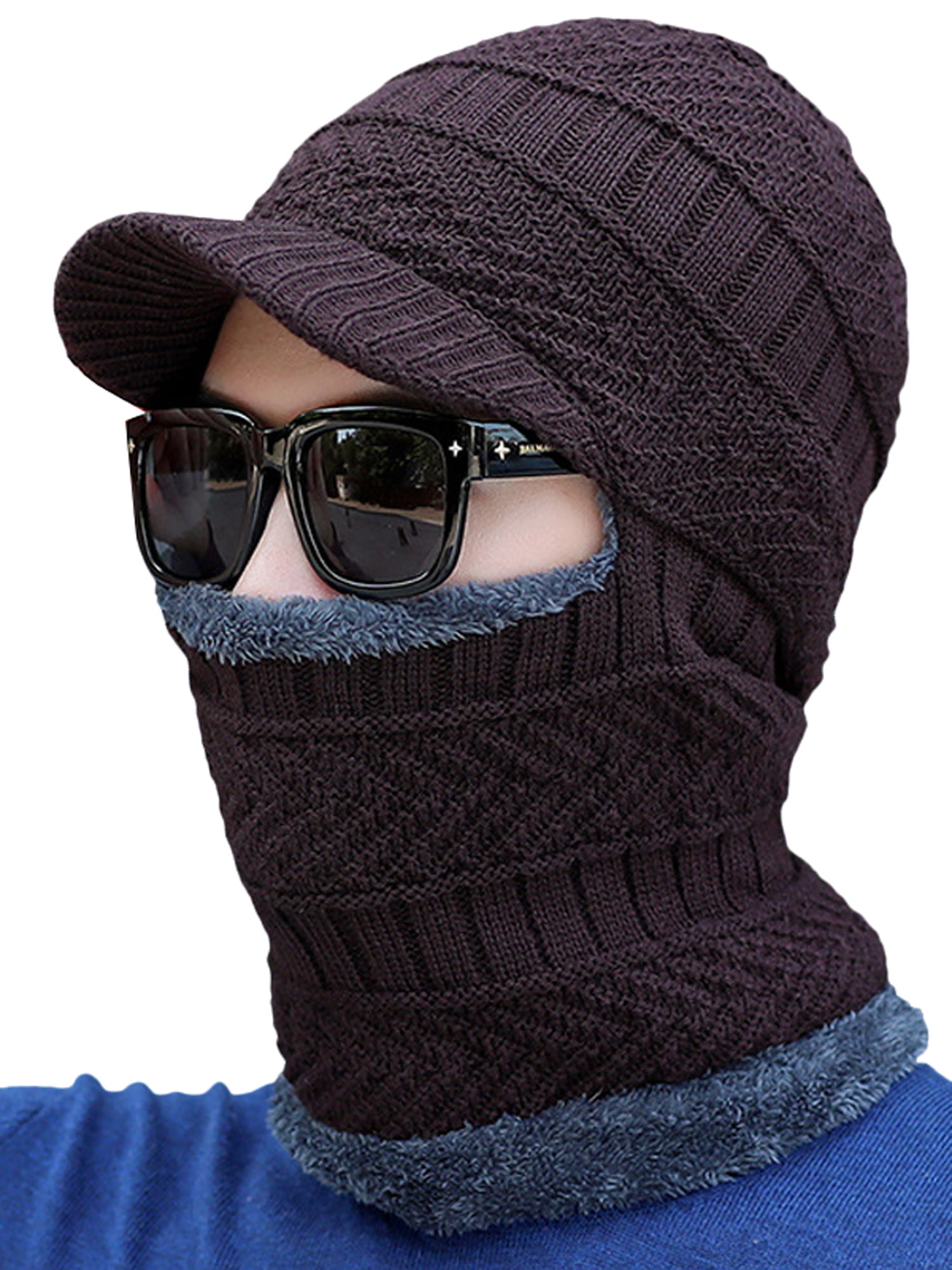 Unisex Thermal Snood Neck Scarf Ski Winter Beanie Hat Warm Face Cover Balaclava 