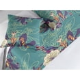 thumbnail image 2 of Petunia Pattern Bed Runner Set, Birds and Nature Theme Jungle Flowers with Colorful Wings, Decorative Bedding Scarf & 2 Pillow Shams for Hotels Homes, King, Sea Green Quartz and Mustard, by Ambesonne, 2 of 3
