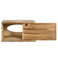 thumbnail image 3 of Wooden Tissue Box Cover Holder, Travel Size Rectangular 5.1"x10.5" Rustic Napkin Facial Wipes Toilet Paper Bathroom Dispenser with Slide Out Insert Bottom Panel, Fir Wood, 3 of 6