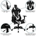 thumbnail image 4 of Bowery Hill Leather Racing Swivel Reclining Gaming Chair in Black and White, 4 of 12