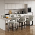 thumbnail image 2 of Vknow Furniture Mid-Century Counter Height Bar Stools Set of 4 with Solid Wood Legs and Ergonomic Backrest for Kitchen Island and Dining Room,Light Gray, 2 of 8