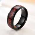 thumbnail image 6 of Xinyolin Men Ring Glossy Simple Jewelry Accessory - Dragon Pattern Glowing Ring for Dating, 6 of 8