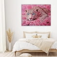 thumbnail image 4 of Mudket Neon Purple Leopard Canvas Wall Art, Beautiful Feline Print with Modern Glow Design, Waterproof Framed Art for Living Room Apartment Decor, Ready to Hang - 40"L x 28"W, 4 of 8