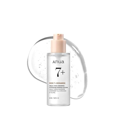 Sérum hidratante facial con ceramidas de arroz Anua 7, no comodogénico, ácido hialurónico, niacinamida, ligero, sin fragancia, para piel sensible y seca, cuidado de la piel coreano, 50 ml