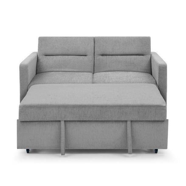 Loveseats Sofa Bed with Pullout Bed by Wheels, Modern Convertible