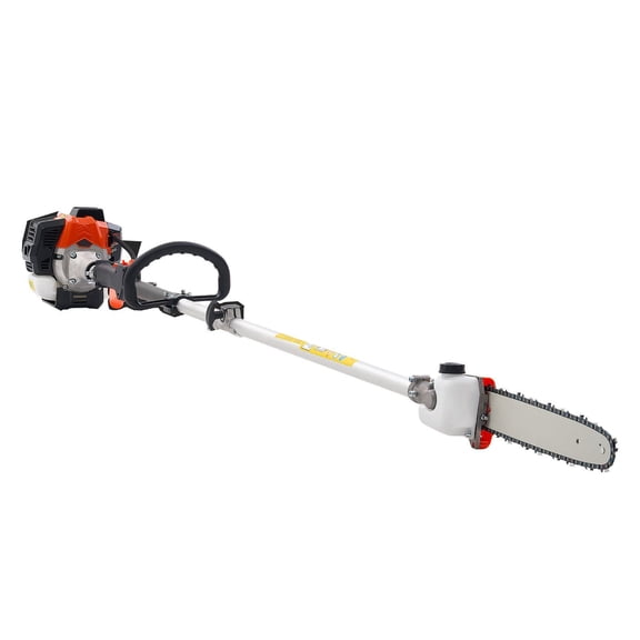 25CC 2 Stroke Gas Pole Saw 12 Inch Cutting Bar 23 fl.oz Fuel Tank 7 to 12 ft Extendable Cordless Tree Trimmer Chainsaw for Pruning