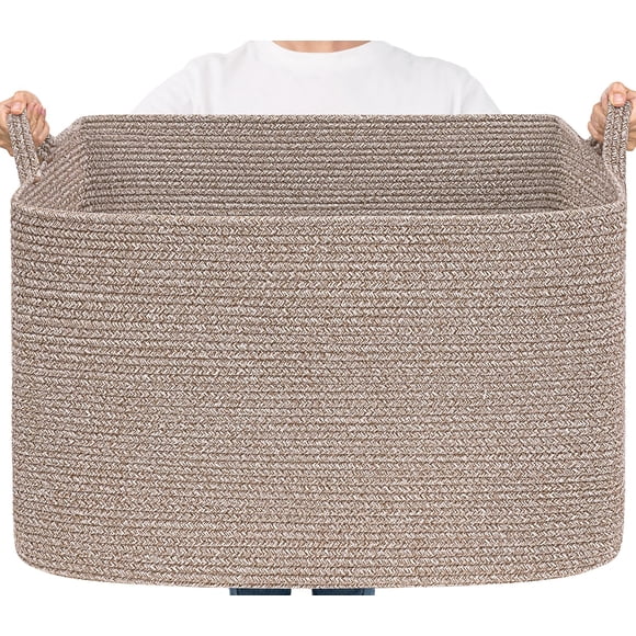 Canasto de Almacenamiento Goodpick 63x41x41 cm Cuerda de Algodón Marrón