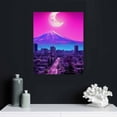 thumbnail image 4 of Nawypu  Mount Fuji Under the Moon Purple Japan Landscape Poster for Living Room Wall Art Frame Japanese Fantasy Artwork Office Home Bathroom Décoration Canvas Print Ready to Hang 12x14inch, 4 of 4