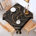 thumbnail image 2 of Black Gold Wave Marble Pattern Square Tablecloth,Waterproof Square Table Cover,Wipeable Spillproof Washable Table Cover for Home Kitchen Party Decor 52"x52"(132x132cm), 2 of 6