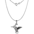 thumbnail image 3 of 1 1/8 inch Sterling Silver Hummingbird Necklace Diamond-Cut Oxidized finish 18 inch BX_19, 3 of 4