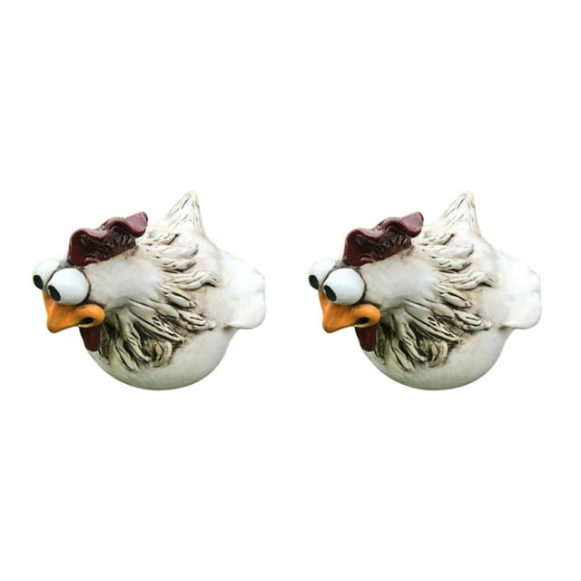Maytalsory Charming Farm Yard Art Sculptures Sturdy Resin Craft For Garden Decor With Endless Fun Chicken B 2Set
