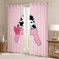 thumbnail image 2 of Erosebridal Initial Monogrammed Curtains Pack of 2 (42Wx63L),Bowknot Cow Print 30%-50% Black Out Curtains,Curtains for Living Room,Kawaii Room Decorative, 2 of 6