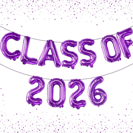 KatchOn, Purple Class of 2026 Balloons - 16 Inch | Graduation Banners for Decorations 2026, Grad Party Decor Supplies